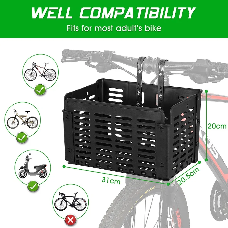 INOOMP Cesta de alambre para bicicletas, bolsa delantera, cesta de  bicicleta colgante trasera, bolsa de bicicleta, estante de carga para  accesorios de