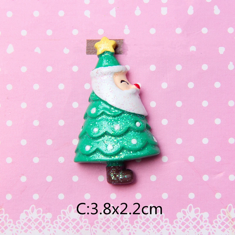 10PC Mini Christmas Resin Pendant Different Styles Set Ornament DIY Christmas Tree Decoration Party Wedding Jewelry Making Craft