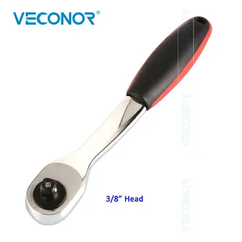 

3/8" Square Drive Socket Wrench Spanner Hand Tool High Torque Mirror Polished with TPR Handle Hanging Hole Comfort Grip
