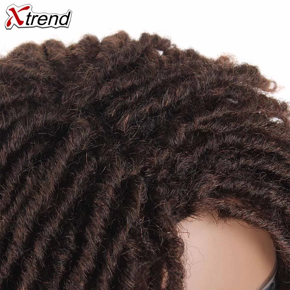 Xtrend синтетические мягкие дреды женские парики для черных женщин Омбре черный жук короткие волосы крючком парик для мужчин