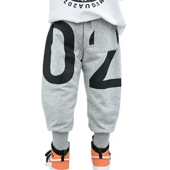 

Hot Sale New Autumn Children Pants Casual Number Print Boys Cotton Harem Pants 3-13Years High Quality Kids Sport Jogger Trousers