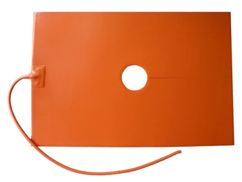 

450*450*1.5mm 3D Printer Heated Bed silicone rubber heater 220v 800w adhesive 1side 4mm hole in center 1000mm lead wire