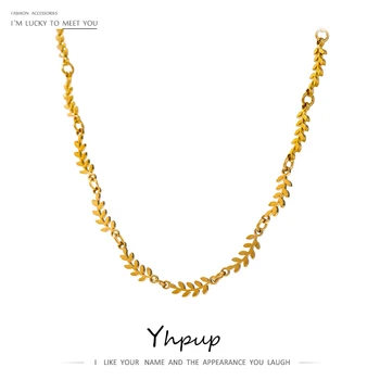 Fashion Stainless Steel Leaves Chain Necklace for Women