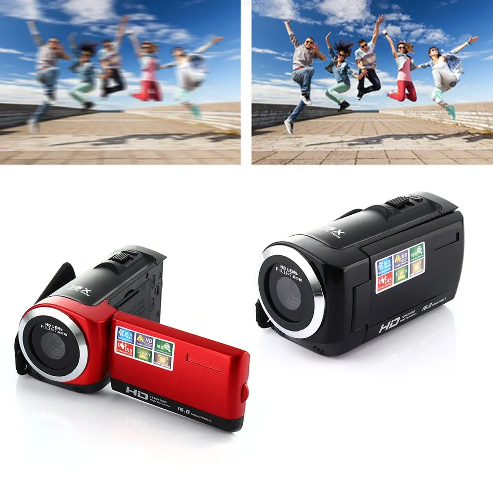 HD 1080P Digital Camera HDV Video Camera Camcorder 16MP 16x Zoom COMS Sensor 270 Degree 2.7 inch TFT LCD Screen