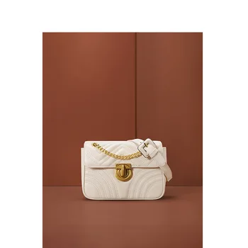 

Genuine Leather Women Bags Ins High Quality Small Square Bag New Single Shoulder Bag Chain Cross Bag Ladies Hand Bags