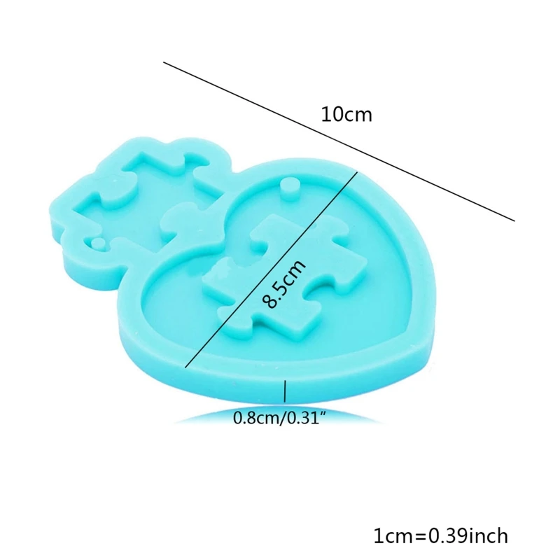 

Heart Puzzle Keychain Silicone Mold Autistic Love Jigsaw Puzzle Resin Mold Tools U4LE