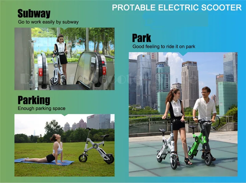 Perfect Mini Portable Electric Bicycle Electric Scooters With Seat 12 Inch Brushless Motor 250W 36V Foldable Electric Scooter For Girl 9