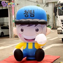 Настраиваемый размер 2mH надувной мультяшный парень с голубой шляпой для наружной отделки/надувной восхитительный мальчик для розничной продажи игрушек