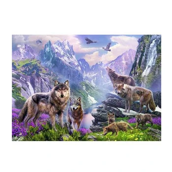 

Promotion--Wolf Pattern Round Diamond Full Diamond Diamond Painting Set Diy Suit Living Room Kitchen Bedroom Decorative Painting