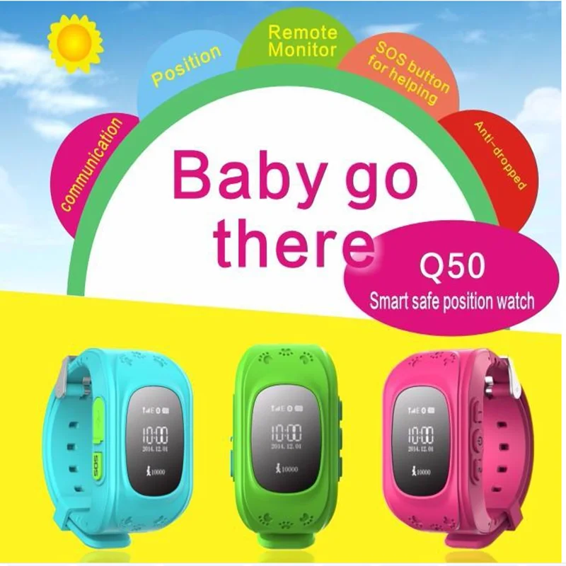 Q50 умные часы gps lcd Детские SOS умные часы телефон детские часы для iPhone Android
