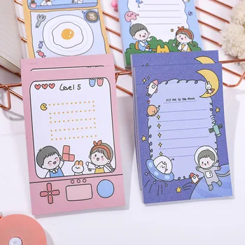 

Kawaii Cartoon Self-adhesive Notes Memo Pad Cute Loose Leaf Sticky Notes Student Notepad Office School Stationery Supplies 02209