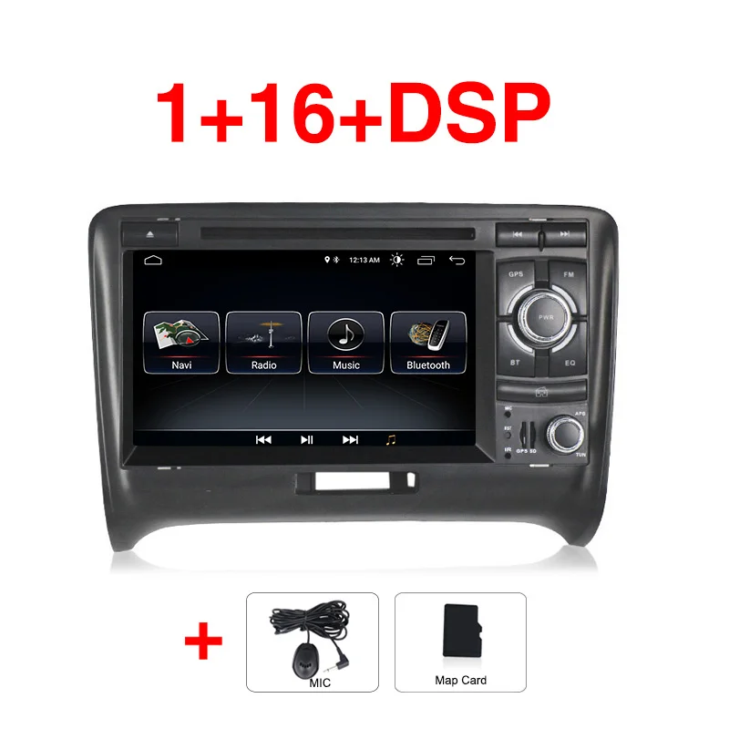 1G-16G DVD NaviFly DSP 7 дюймов 2 din Android 9 Автомобильный dvd Радио для Audi TT 2006-2012 с gps навигацией мультимедийный плеер wifi RDS - Цвет: 1G-16G DVD
