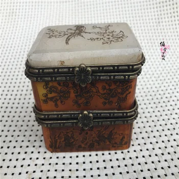 

The painting of plum blossom, rouge, gouache and powder box decoration collection