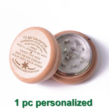 

1pc Custom Wood Herb Grinder Carving Weed Engraved personalized Herbal Tobacco smoke Cigarette Accessories Gift to Dad MYQ019