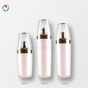 

6pcs 30ml 50ml 80ml Plastic Pearl Pink Acrylic Spray Bottle for Cosmetic Liquid Facial Toner Packaging
