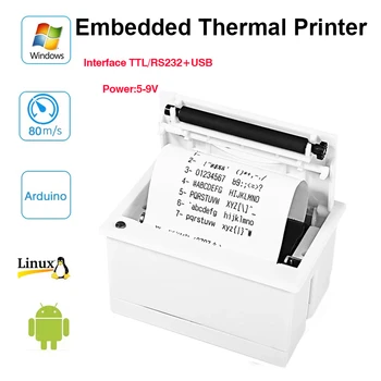 

58mm Embedded Thermal Printer Mini POS Receipt Printer Interface USB Port RS232 TTL Thermal Printer Voltage Use 5-9V Arduino