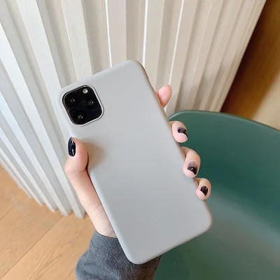 Оливково-зеленый цвет слоновой кости Серый чехол для телефона для iPhone 6 7 8Plus X XS XR MAX 11 11Pro 11Promax ТПУ Матовый Мягкий силиконовый чехол - Цвет: 1