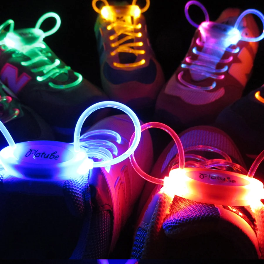 Mens Flash LED Shoelace Glow Stick Strap Strings Shoe Lace Disco Dance Party 