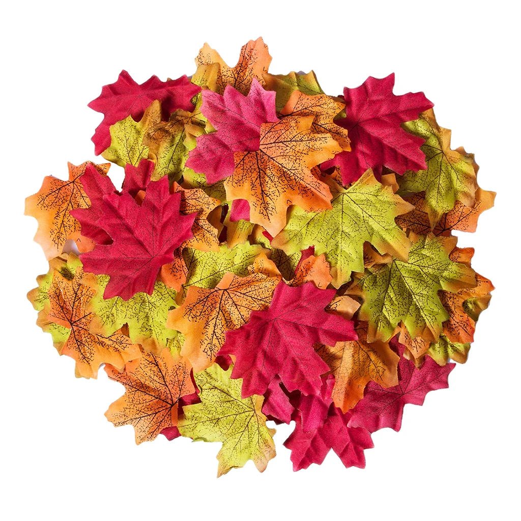 200x Mixed Fall Artificial Silk Leaves Wedding Autumn Maple Leaf Decorations