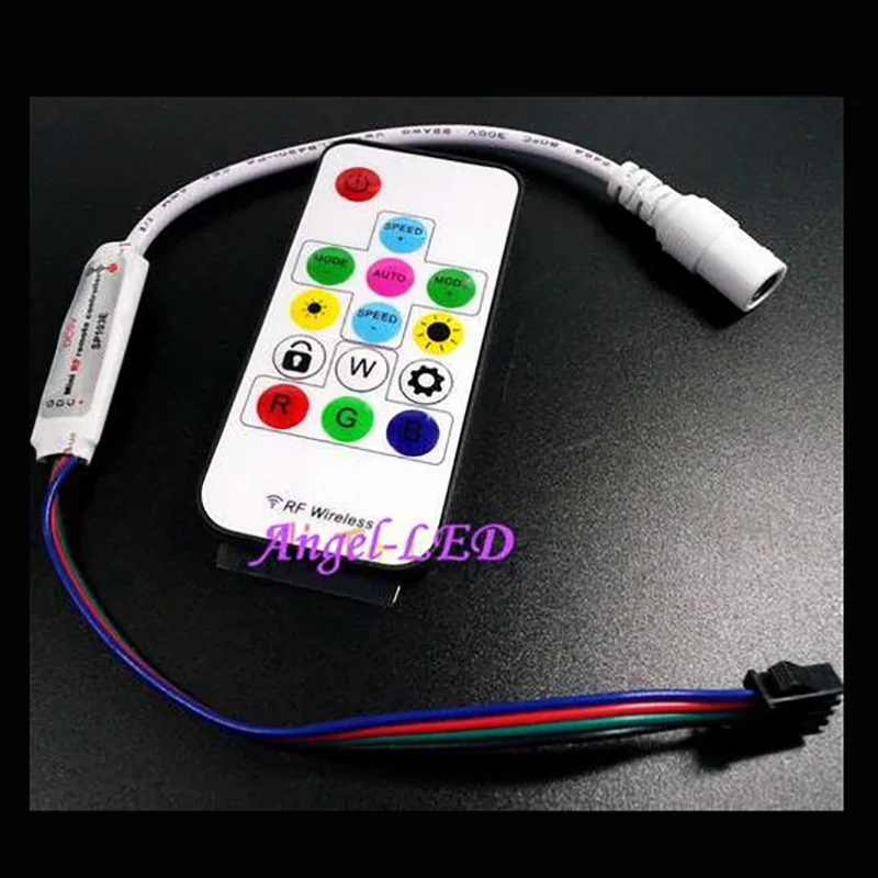 

SP103E Mini Digital RGB LED Strip Controller with 14Key RF Wireless Remote 2048Pixels work with DC5V WS2801 Pixel Strip