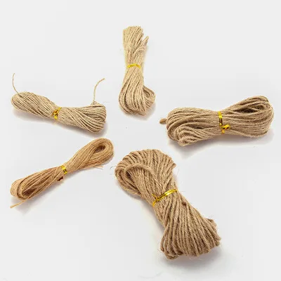 Party Supplies Hemprope Rope Decoration Twine Jute Brown Weaving Home Decor Manual Gifts for New Year Decoration 20M