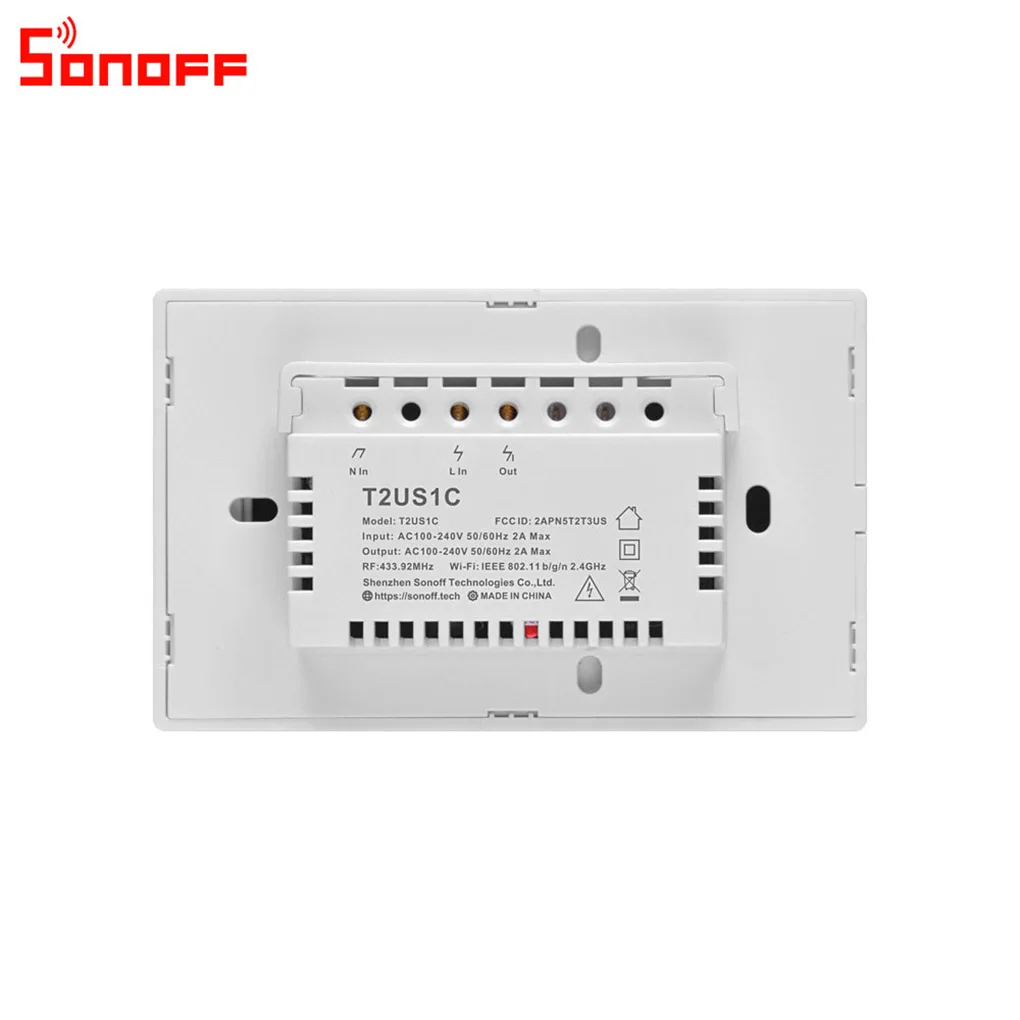 Интеллектуальный выключатель света SONOFF T2US TX Smart Wifi сенсорный настенный светильник Панель переключения умный дом 1/2/3 433 RF/Голосовое управление/приложение Управление нам Стандартный