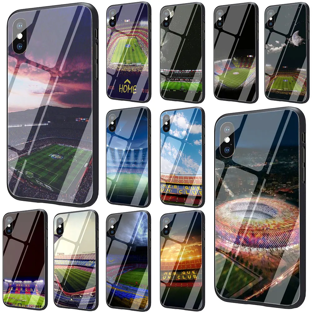 

EWAU Barcelona Spain Estadio Camp Tempered Glass Phone Cover Case For iPhone 11 Pro 6 6S Plus 7 8 Plus X XS XR XS Max