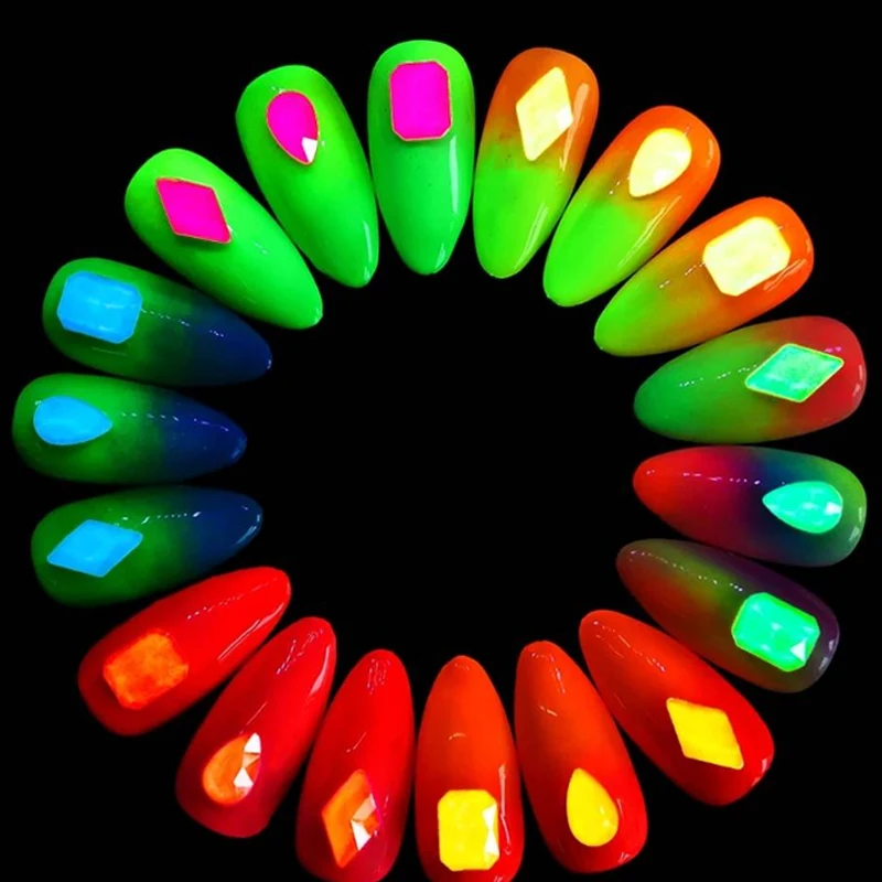 

50 Pcs Multi-colors Rhombus/Octagonal/Waterdrop Shape 3D Glass Gem Flatback Nail Rhinestone AB & clear Glass Crystal Charms 4T#