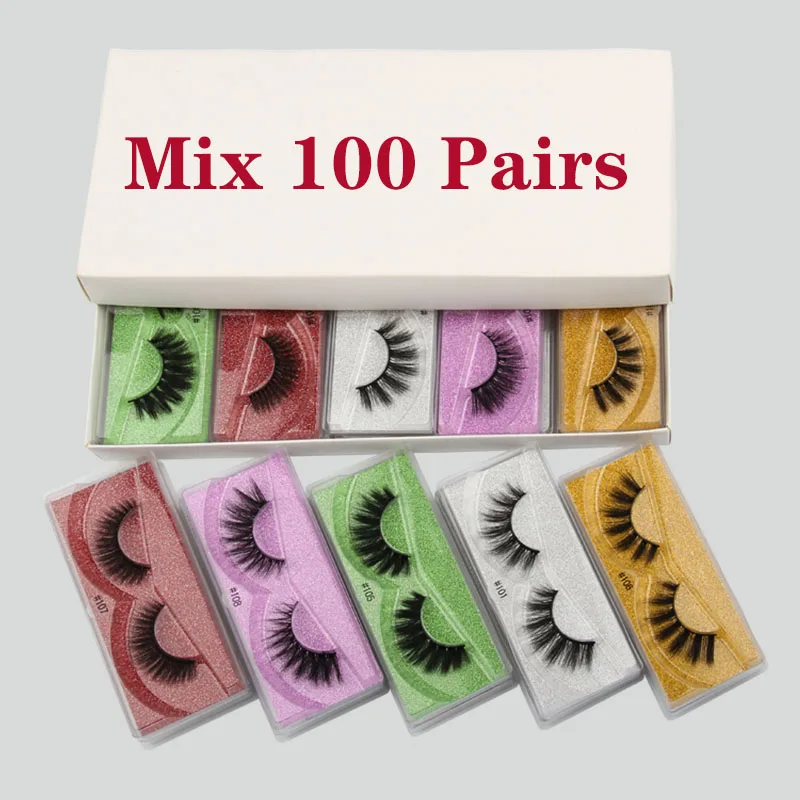 Eyelash wholesalers 20/30/40/50/100pcs bulk eyelashes 3d faux mink