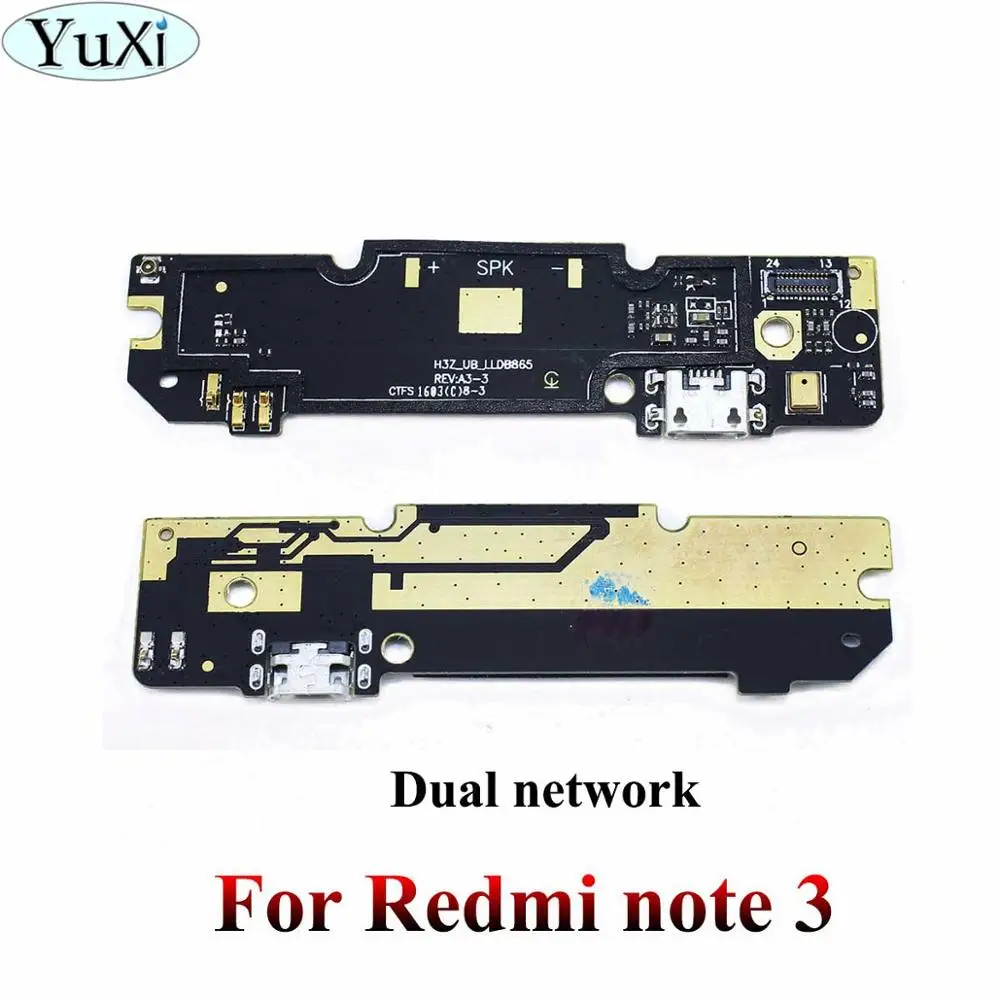 YuXi usb зарядка Нижняя плата гибкий кабель соединительные детали для Xiaomi Redmi Note 3/4/Note 3/4 Pro/4A/5A/4X/2A/3 S микрофонный модуль - Цвет: Note 3-Dual