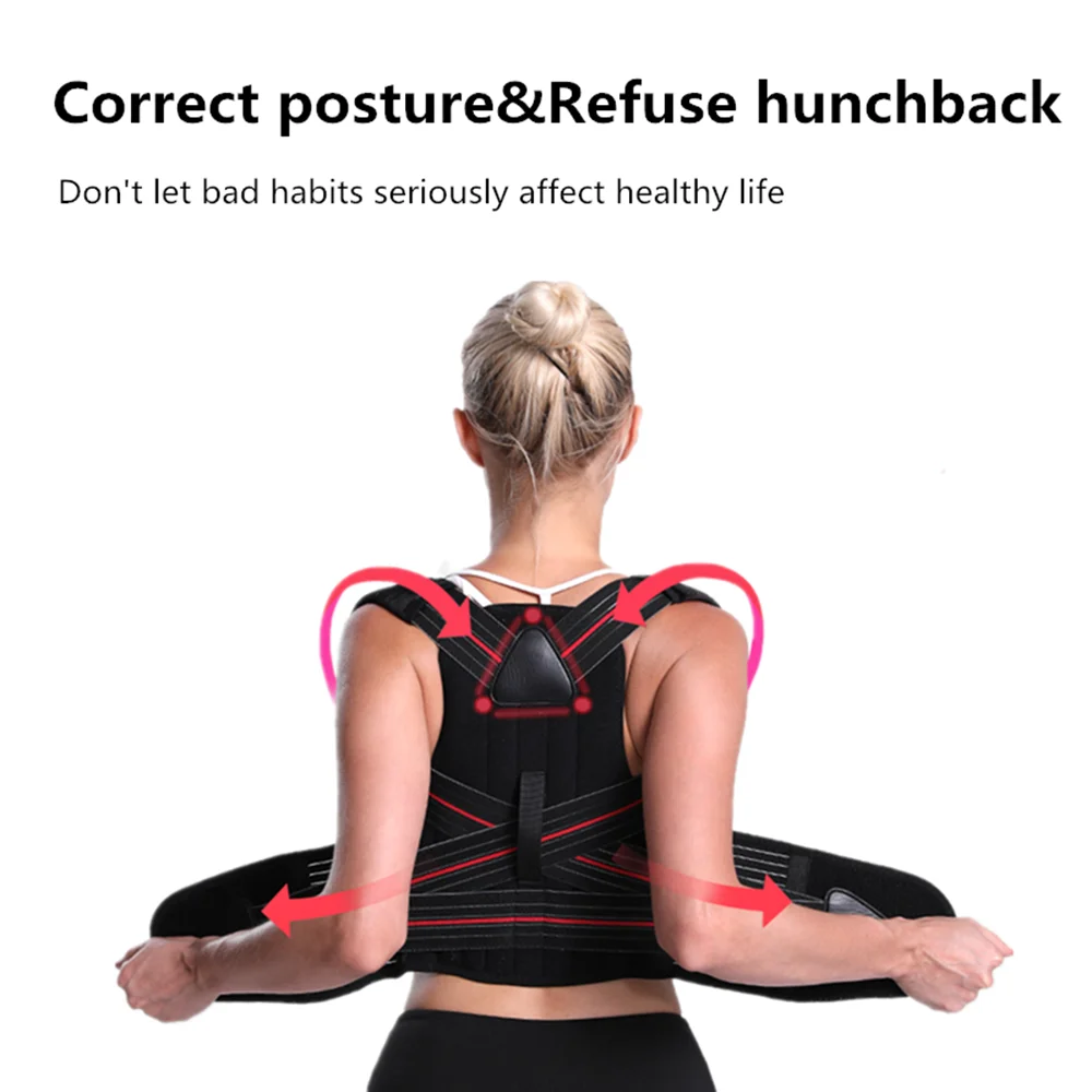 Tlinna Adjustable Clavicle Posture Corrector Men Woemen Back Brace Shoulder Lumbar Support Belt Corset Posture Correction