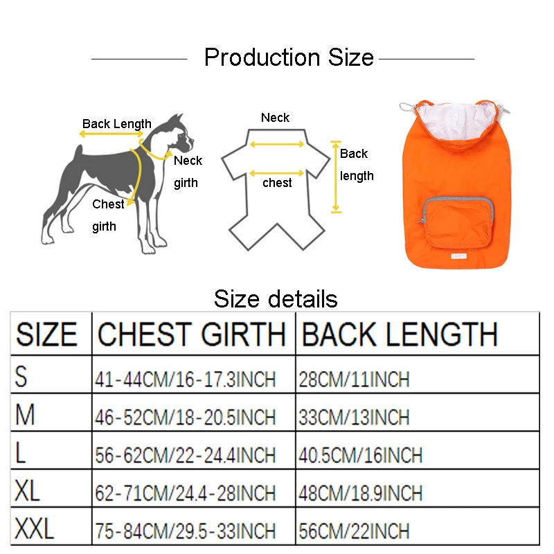 dog jacket size
