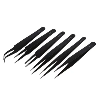 

TOP 6 pcs Professional Safe Anti-static Tweezers Repairing Maintenance Tools ESD
