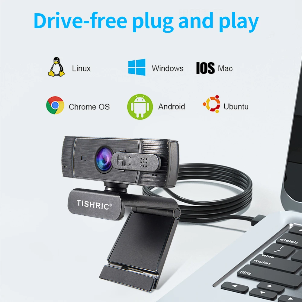 Оригинальная веб камера TISHRIC H701 Full HD 1080P с автофокусом защитой от смога и