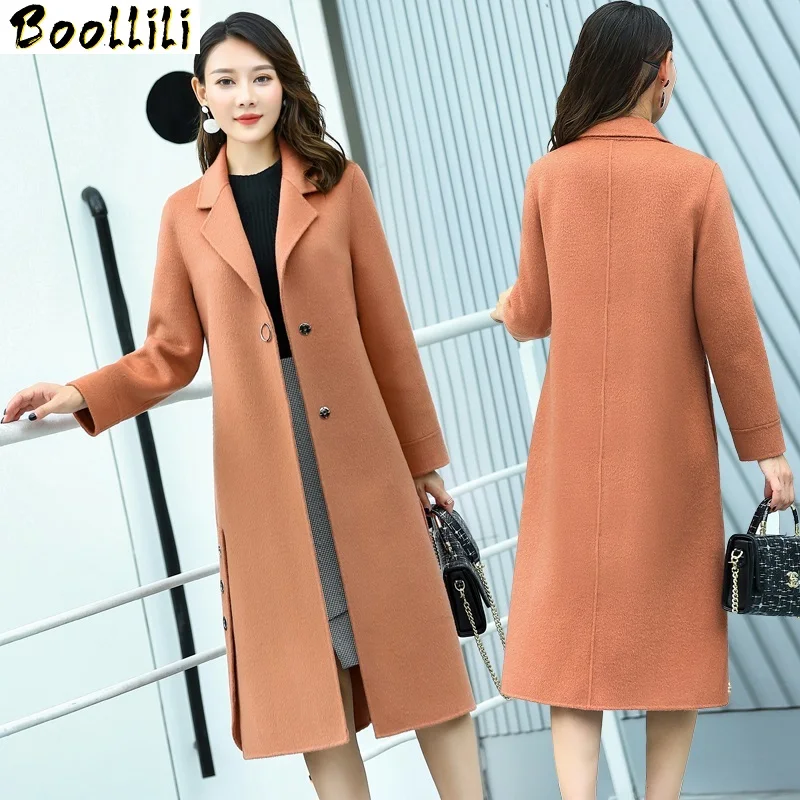 

Boollili Real Wool Coat Autumn Winter Jacket Women Clothes 2020 Double Side Alpaca Woolen Coat Female Korean Long Jackets