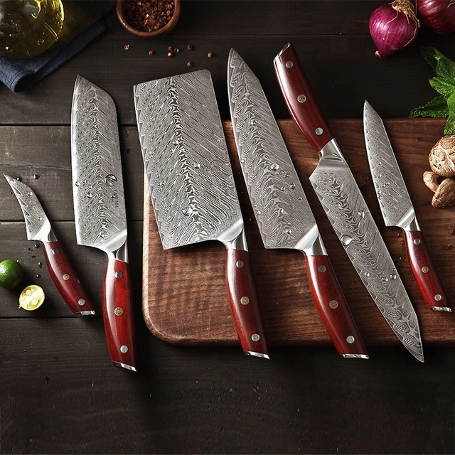 YARENH Professional Chef Knife Set - Kitchen Magnetic Knife Holder -  Japanese Damascus Stainless Steel Knives Sets - Chef's Gift