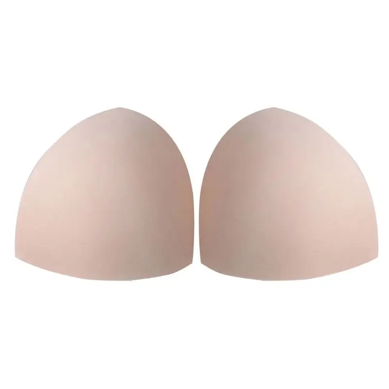 3 Pairs Womens Reusable Foam Bra Inserts Breathable Triangle Breast Pads Swimsuit Replacement Solid Color Push-Up Bikini Padding