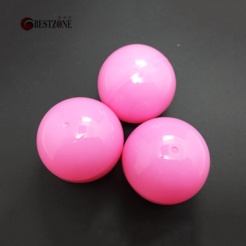 

100Pcs/Lot 40MM Diameter Plastic PP Toy Capsules Full Pink Color With Ball Round For Vending Machine Empty Container Split body