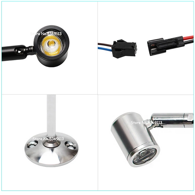 LED Dimmable 1W 3W Adjustable Spotlights Showcase Light For Exhibition Display Led Mini Spot Jewelry Display AC85-265V 3