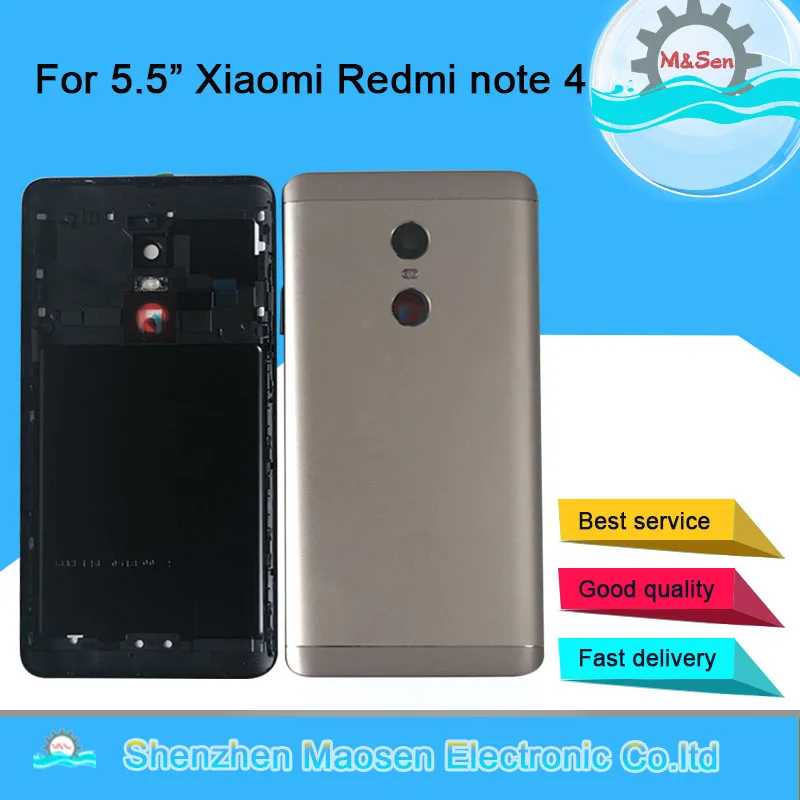 M&Sen For Xiaomi Redmi Note 4 Note 4X MediaTek MTK Helio X20 4GB 64G Battery Back Glass Lens Flash Power Volume button tools
