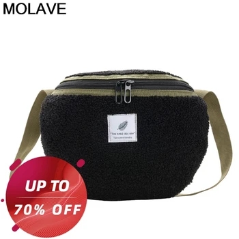 

Molave fanny pack women zipper waist pack plush pocket solid wild belt shoulder crossbody bag carteras mujer de hombro y bolsos