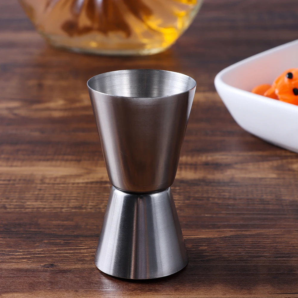 Cocktail Shaker Measuring Jigger Stainless Steel Measuring Cups 1pc Stainless Steel Cocktail Shaker Measure Cup Dual Shot Drink Spirit Measure Jigger Kitchen Bartender Drink Party Bar Tools