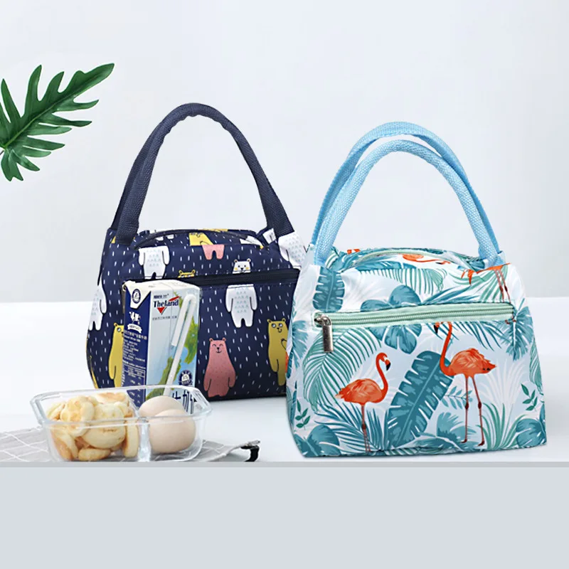 Fiambrera portátil de lona con aislamiento térmico para hombre, mujer y niño, contenedor de comida fría, Picnic escolar, fiambrera de viaje
