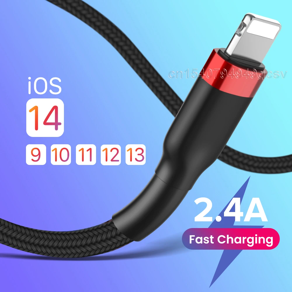 USB Cable For iPhone 13 12 11 X XS Fast Charge Cable For iPad Air 4 Pro