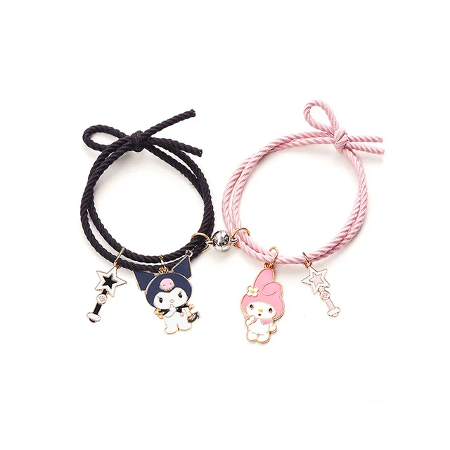 2pcs / Set Magnet Attracts Couple Bracelet Cute Cartoon Charm Jewelry Adjustable Elastic Rope Bracelets Lover Gift for Women Men 10