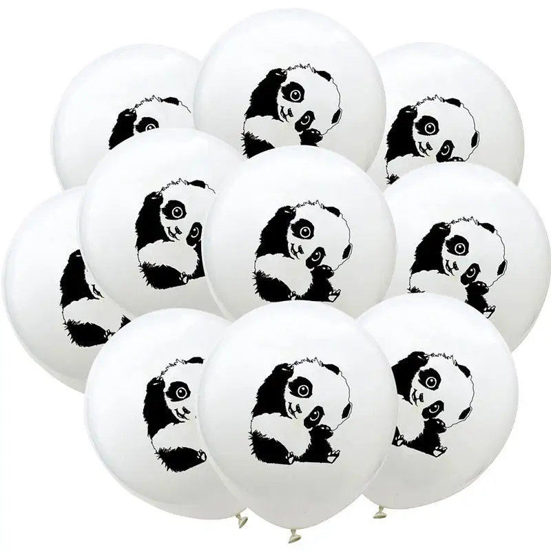 Воздушный шар с пандой воздушные шары на день рождения воздушные шары для праздника украшения на день рождения детский воздушный шар животные черные воздушные шары белый балон - Цвет: Balloons 10pcs