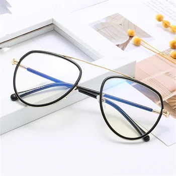 

XojoX Oversized Glasses Frame Women Anti-blue light Spectacle Frames Vintage Myopia Eyewear Men Compture bluelight Goggles