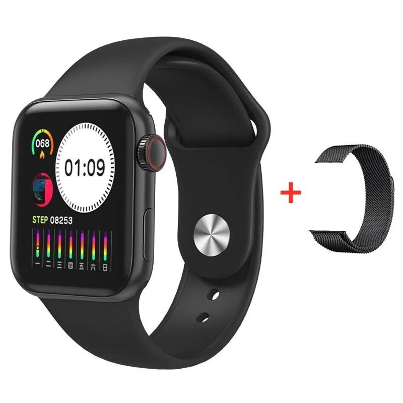 Soulusic IWO 13 W58 Смарт часы для мужчин и женщин монитор сердечного ритма напоминание о звонках 1:1 часы 5 для Android Apple PK IWO 11 12 - Цвет: Black and strap