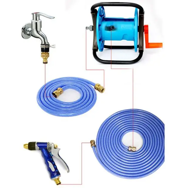 Ootdty Hordozható Kerti Víztömlő Tekercs Tároló Állvány Tartó Kanyargós Vízcső Rázó Szerszámok - Image 2