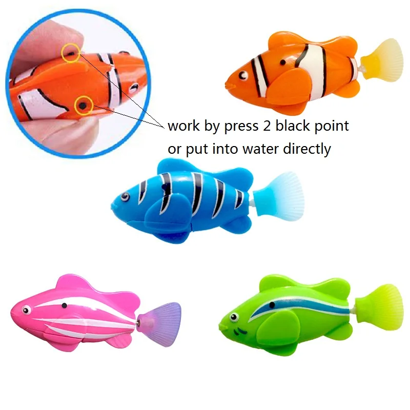 

clownfish Toy Robotic Electric Fish Pet Swimming Fish With Battery For Kids water game toy in the fish tank